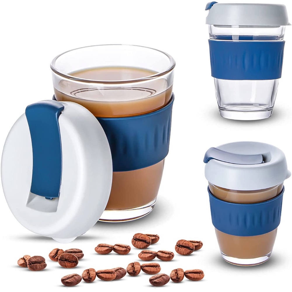 LOVWISH Tumbler Glass Water Bottle set of 2